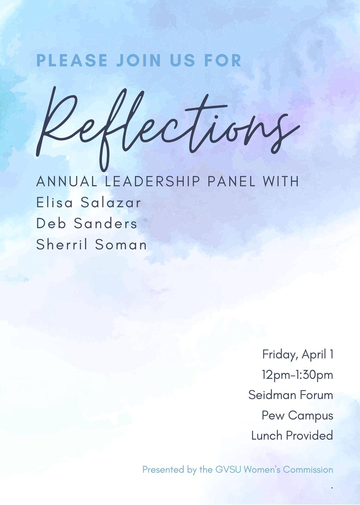 Reflections event poster